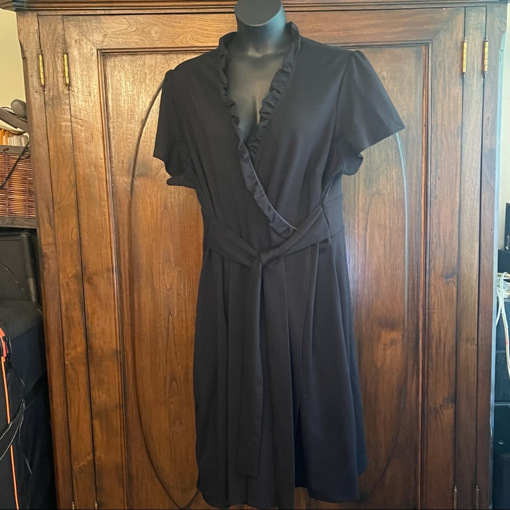 Lane Bryant- black wrap dress